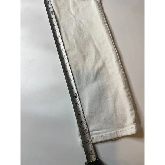 Cabi Jeans Slim High Rise Straight Leg Jeans White Distressed/Ripped Size 6 - Picture 6 of 8